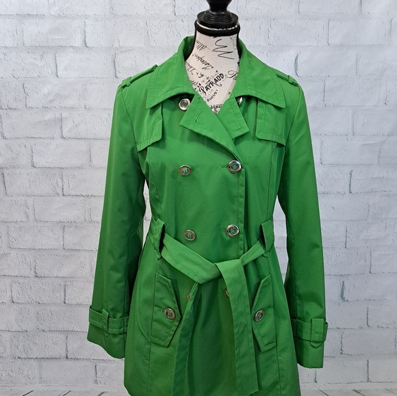 Calvin Klein Women's Green Trench Coat - Picture 12 of 12